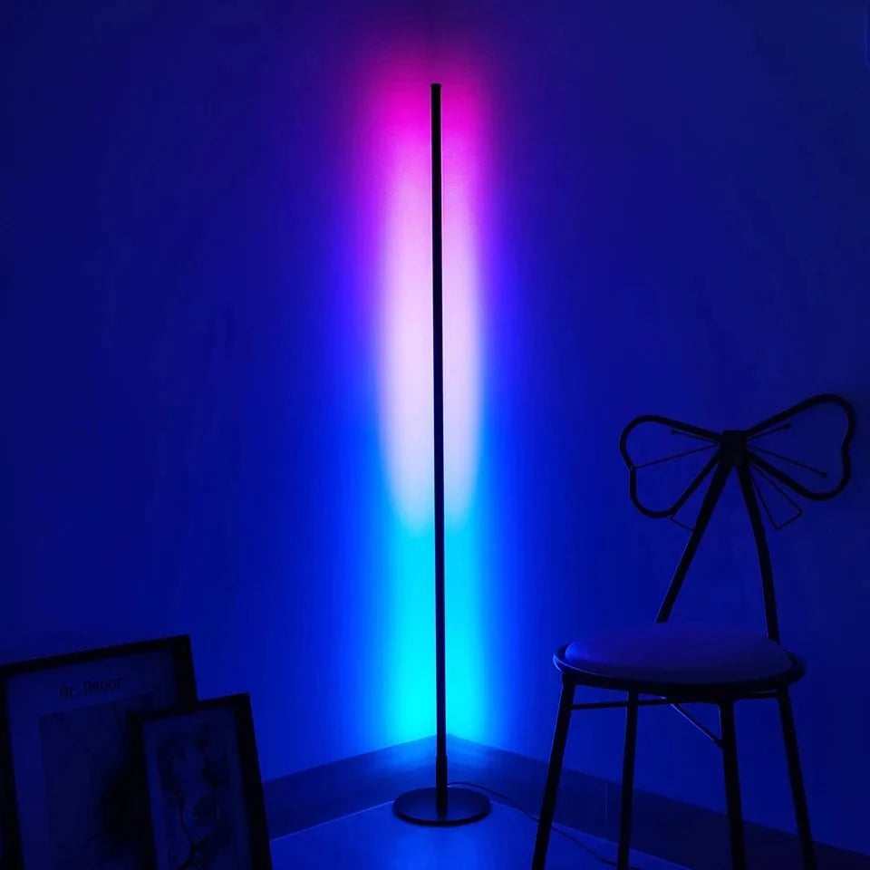 Contemporary Floor Lamp with Multi-Color LED Light for Living Room