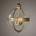 Industrial Globe Hanging Light Fixture - Vintage Glass Pendant