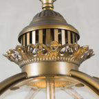 Industrial Globe Hanging Light Fixture - Vintage Glass Pendant