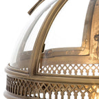 Industrial Globe Hanging Light Fixture - Vintage Glass Pendant