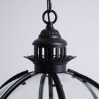 Industrial Globe Hanging Light Fixture - Vintage Glass Pendant