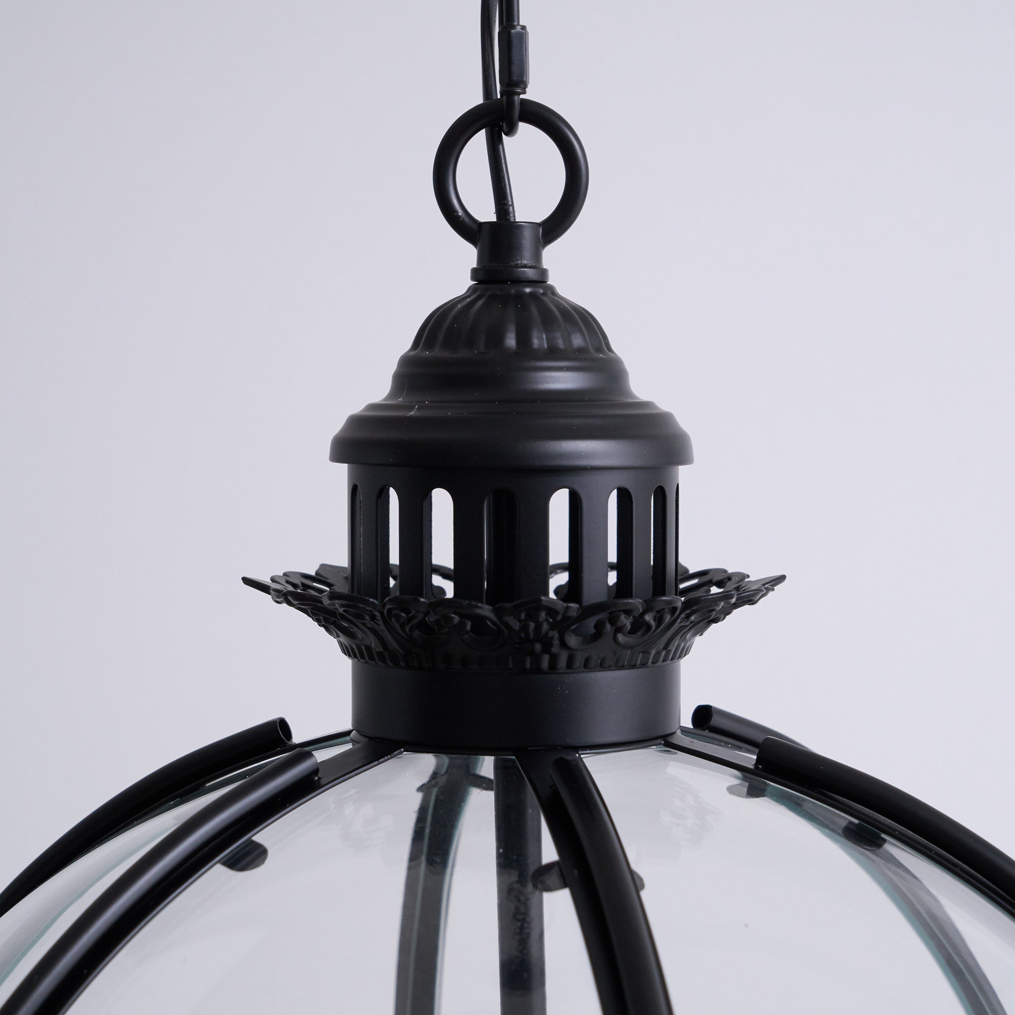Industrial Globe Hanging Light Fixture - Vintage Glass Pendant