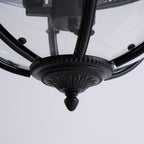 Industrial Globe Hanging Light Fixture - Vintage Glass Pendant