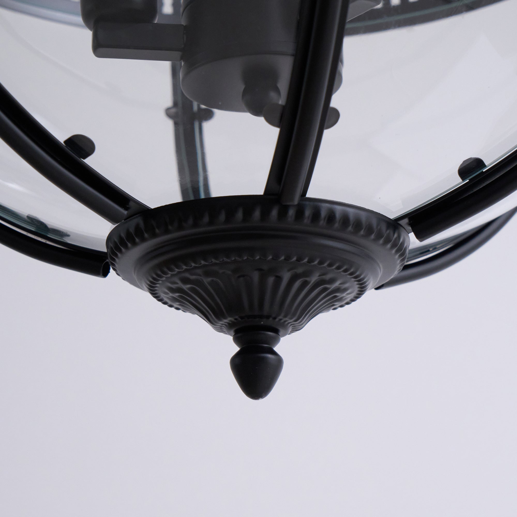 Industrial Globe Hanging Light Fixture - Vintage Glass Pendant
