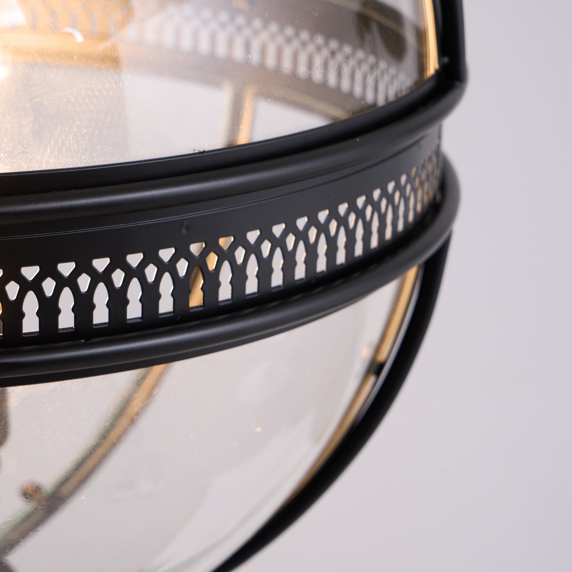 Industrial Globe Hanging Light Fixture - Vintage Glass Pendant