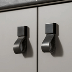 Sophisticated Leather and Metal Cabinet Pull