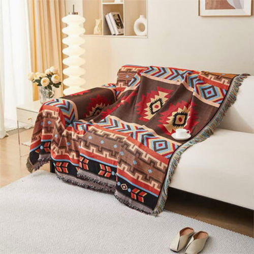 Boho Geometric Sofa Cover - Breathable Blend of Polyester and Cotton