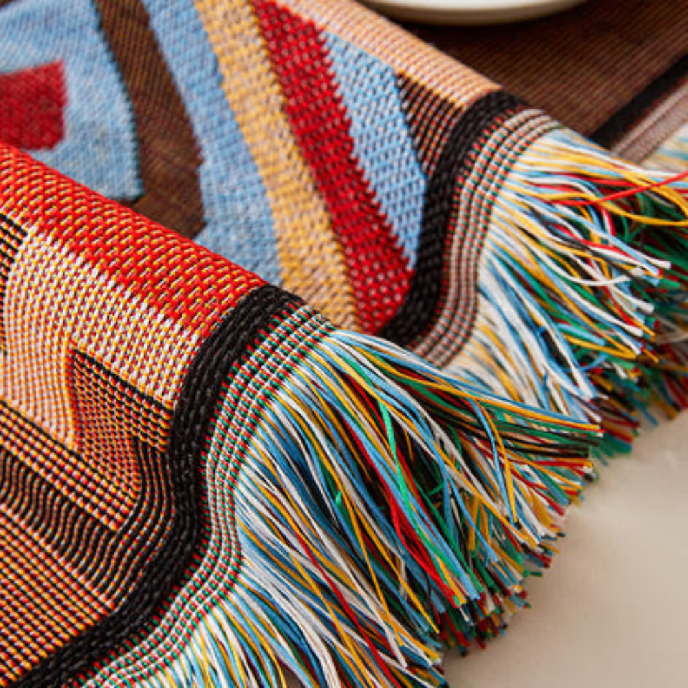 Boho Geometric Sofa Cover - Breathable Blend of Polyester and Cotton
