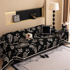 Soft Chenille Sofa Cover in Bohemian Paisley Design