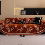 Soft Chenille Sofa Cover in Bohemian Paisley Design