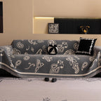 Soft Chenille Sofa Cover in Bohemian Paisley Design