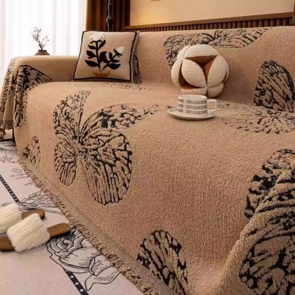 Butterfly Patterned Soft Microfiber Sofa Protector