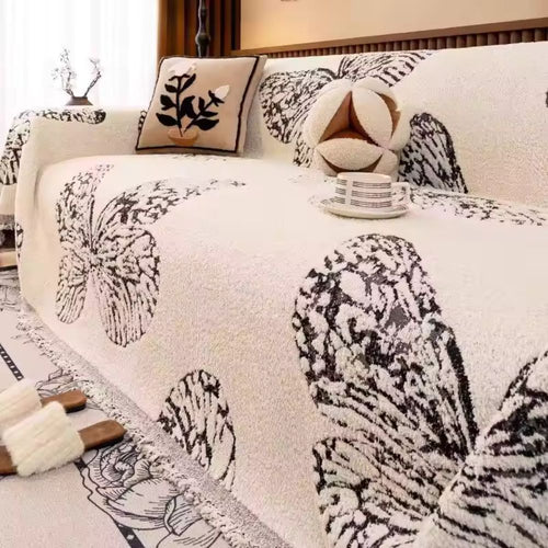 Butterfly Patterned Soft Microfiber Sofa Protector