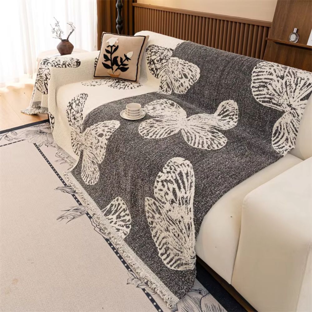 Butterfly Patterned Soft Microfiber Sofa Protector
