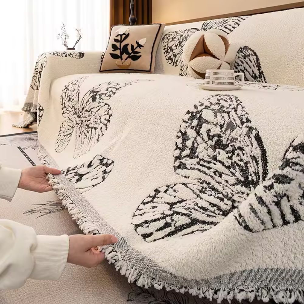 Butterfly Patterned Soft Microfiber Sofa Protector