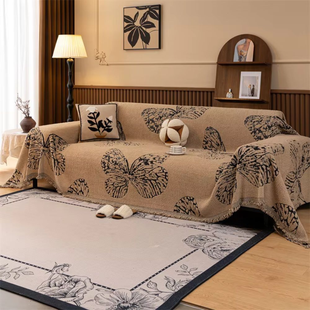Butterfly Patterned Soft Microfiber Sofa Protector