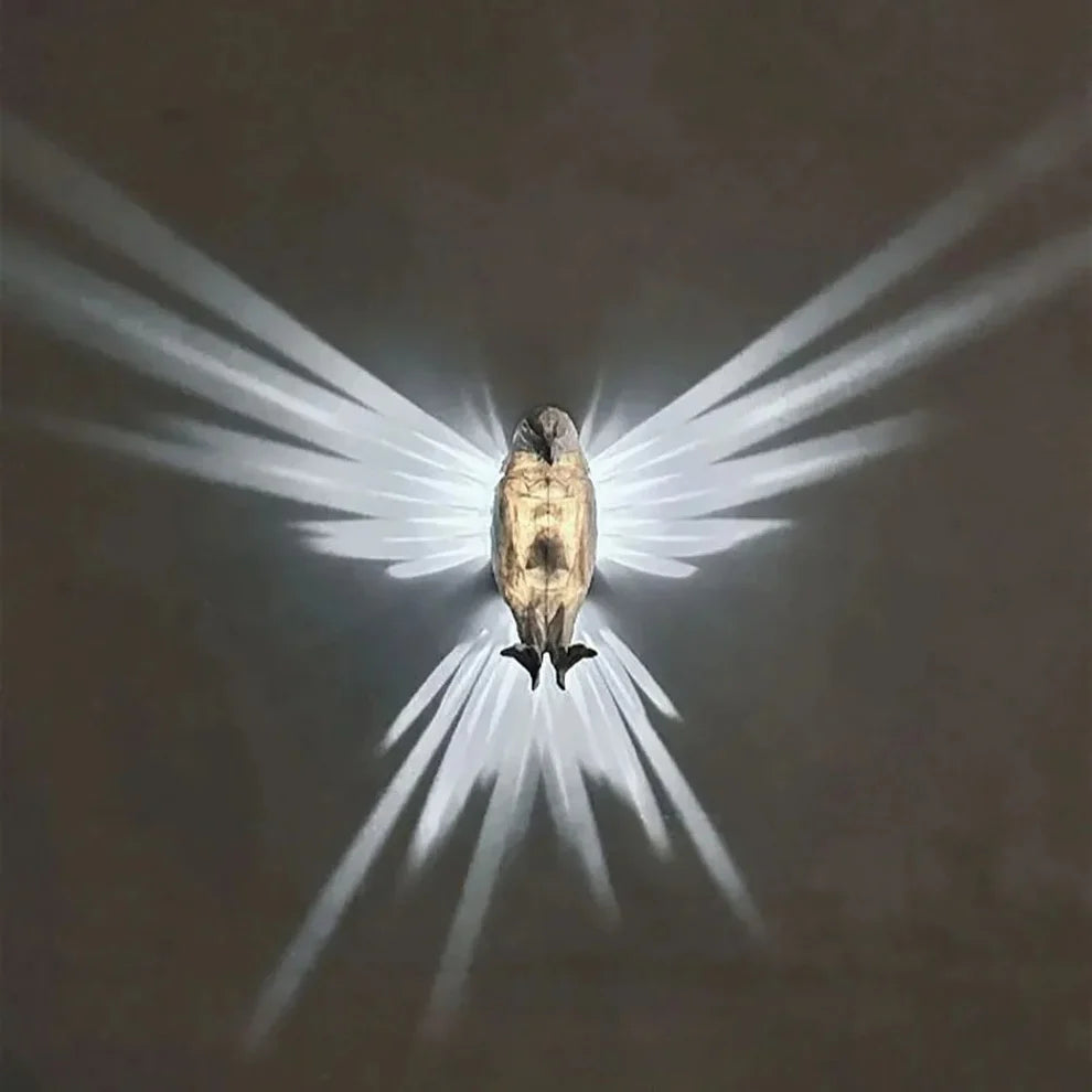 LED Wall Light Fixture - Bird Design with 3D Light Effect
