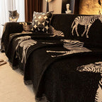 Stylish Microfiber Sofa Cover in Zebra Design - Soft Protection