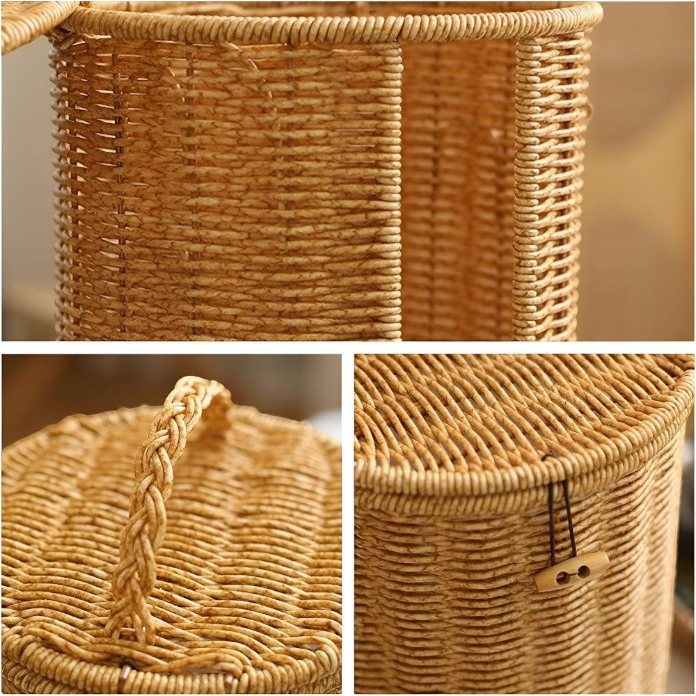 Freestanding Toilet Paper Holder Stand - Braided Rope, Eco-Friendly