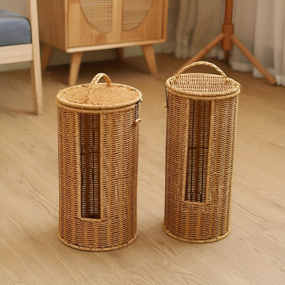 Freestanding Toilet Paper Holder Stand - Braided Rope, Eco-Friendly
