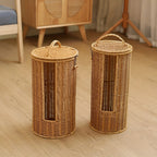Freestanding Toilet Paper Holder Stand - Braided Rope, Eco-Friendly