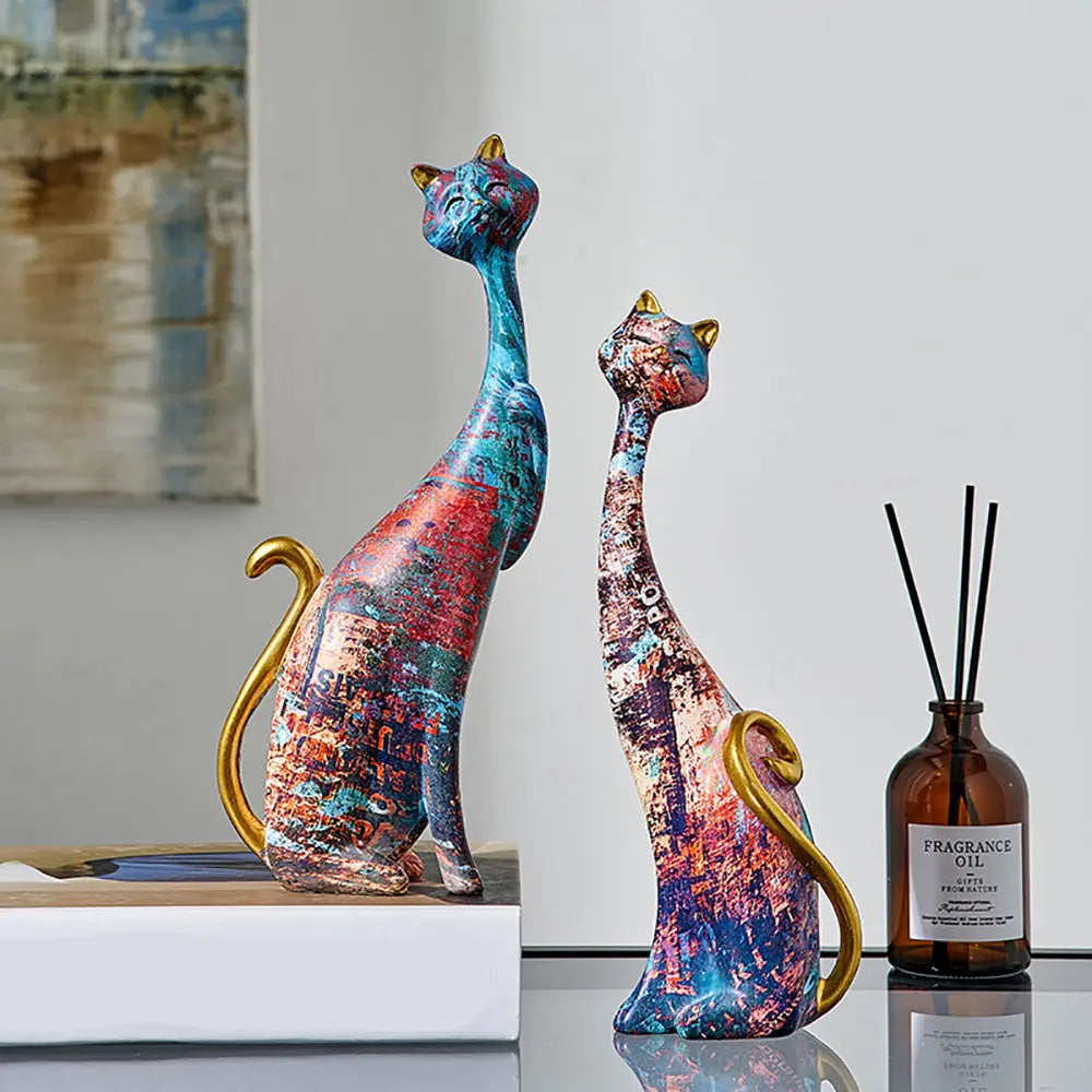 Charming Cat Duo Decorative Figurines