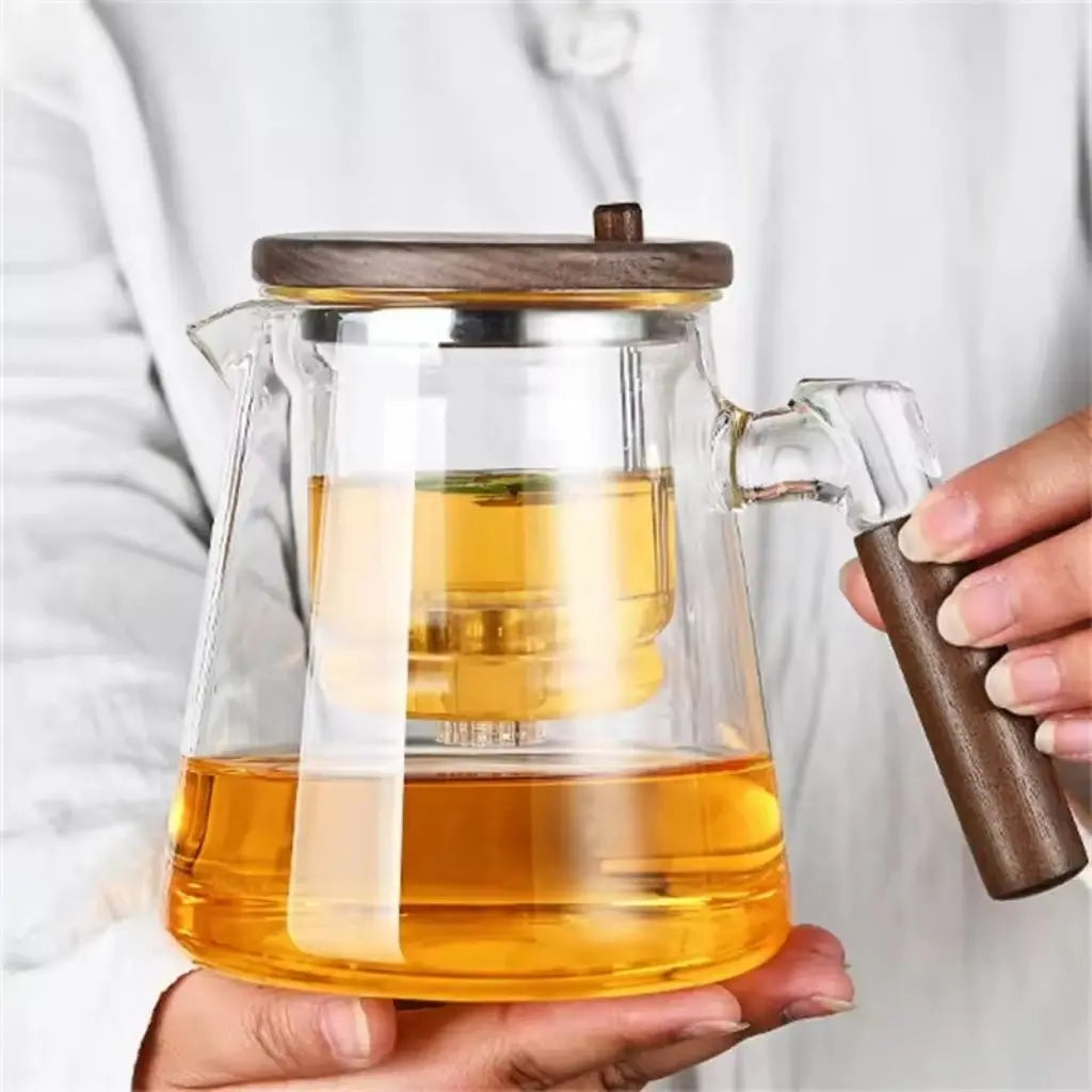 Crystal Brew Glass Teapot with Stainless Steel Infuser
