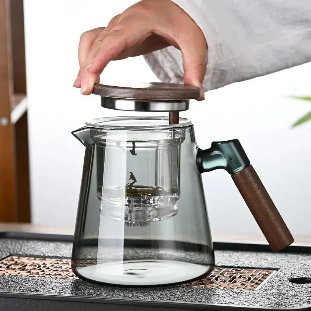 Crystal Brew Glass Teapot with Stainless Steel Infuser