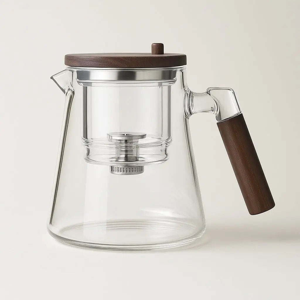 Crystal Brew Glass Teapot with Stainless Steel Infuser