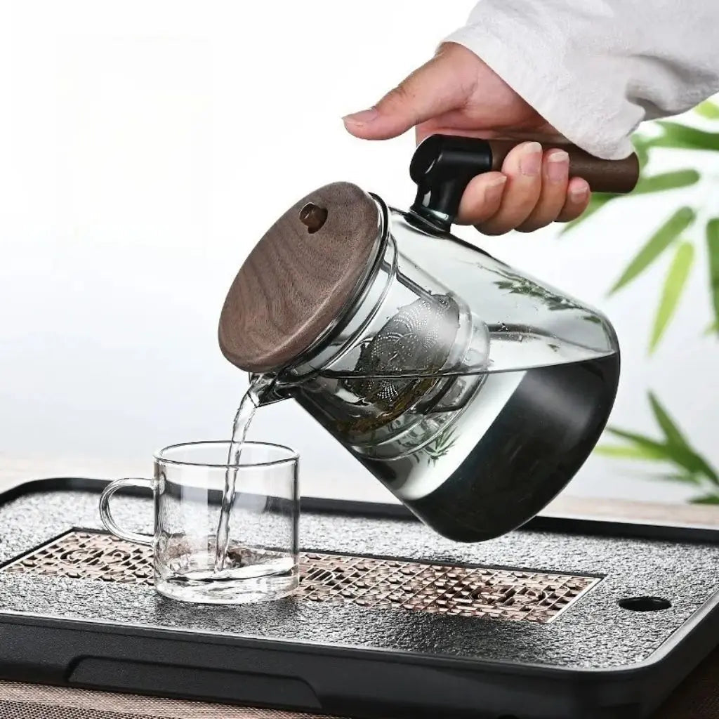 Crystal Brew Glass Teapot with Stainless Steel Infuser