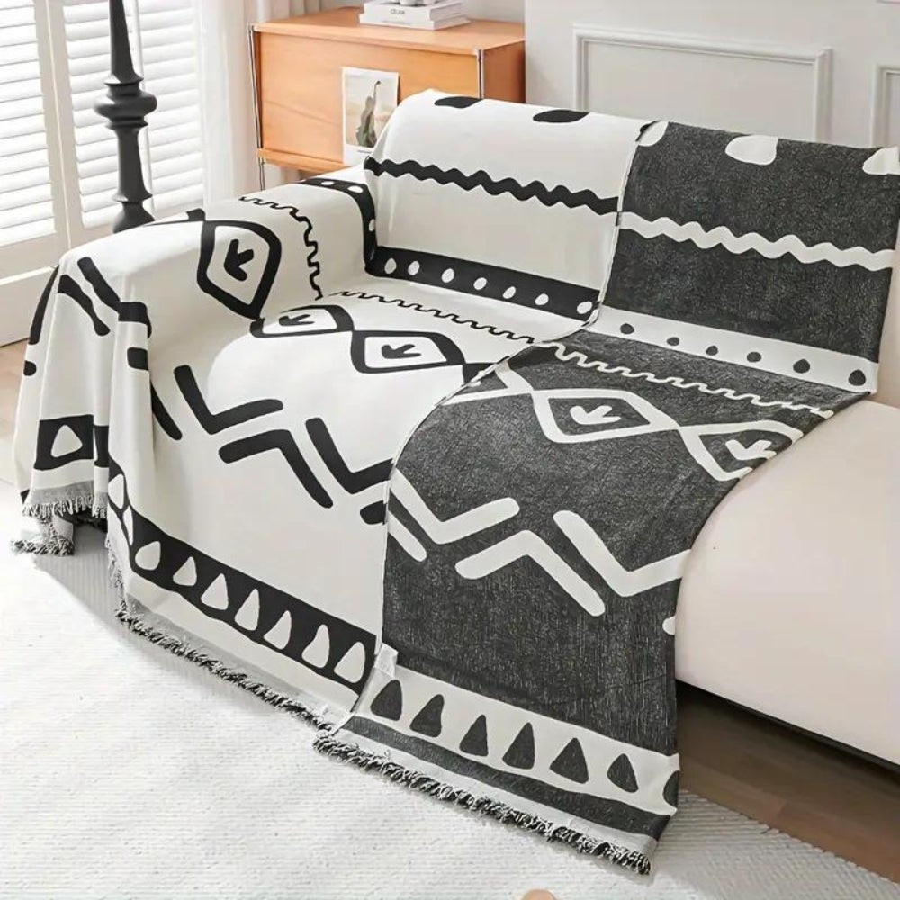 Scandinavian Geometric Sofa Protector - Pet-Friendly Cover