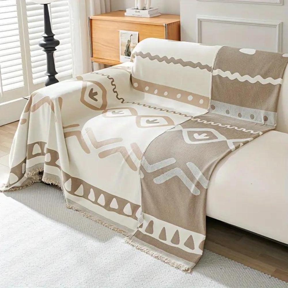 Scandinavian Geometric Sofa Protector - Pet-Friendly Cover