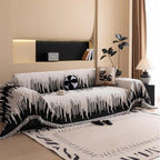 Chenille Sofa Slipcover – Contemporary Brushstroke Pattern, Pet-Proof