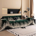 Chenille Sofa Slipcover – Contemporary Brushstroke Pattern, Pet-Proof