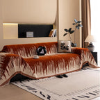 Chenille Sofa Slipcover – Contemporary Brushstroke Pattern, Pet-Proof