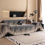 Chenille Sofa Slipcover – Contemporary Brushstroke Pattern, Pet-Proof