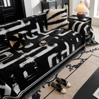 Reversible Chenille Sofa Cover for Couch Protection - Bristle Art Style
