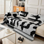Reversible Chenille Sofa Cover for Couch Protection - Bristle Art Style