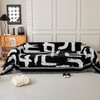 Reversible Chenille Sofa Cover for Couch Protection - Bristle Art Style
