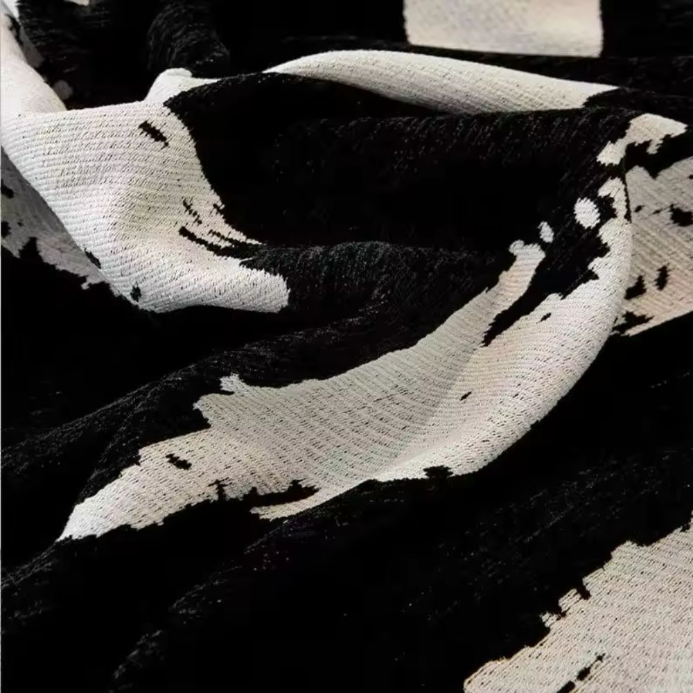 Reversible Chenille Sofa Cover for Couch Protection - Bristle Art Style