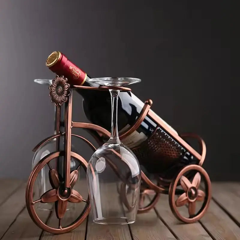 Vintage Bicycle Wine and Glass Display Stand