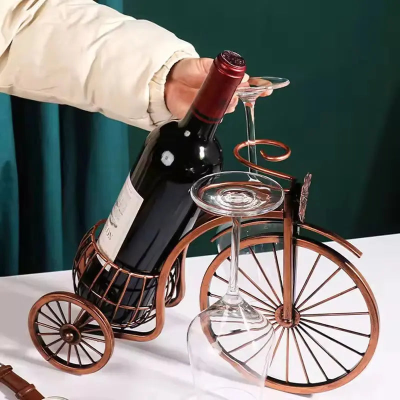 Vintage Bicycle Wine and Glass Display Stand