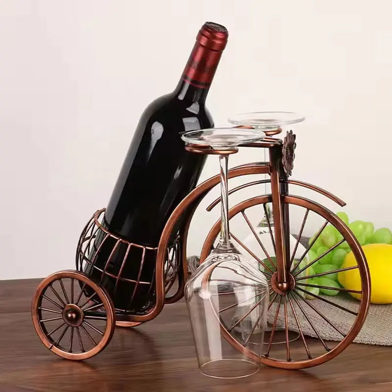 Vintage Bicycle Wine and Glass Display Stand