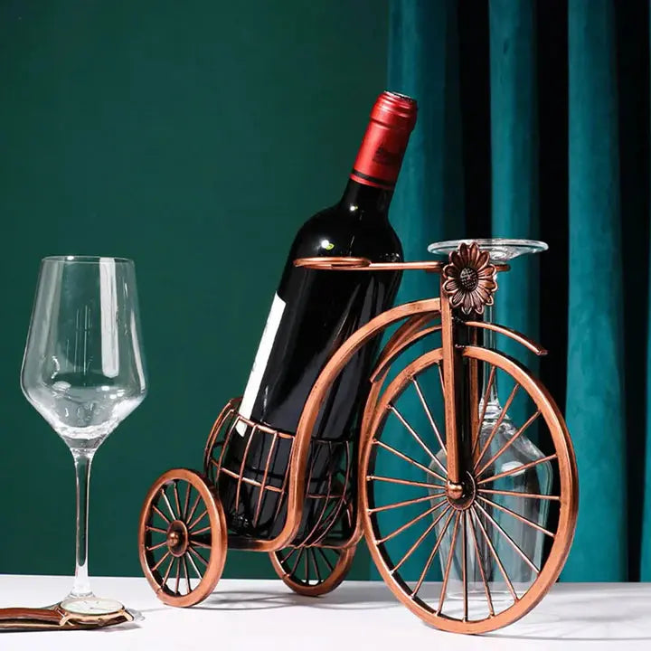 Vintage Bicycle Wine and Glass Display Stand