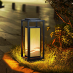 Black Cage Design Solar Lamp for Outdoor Post Illumination