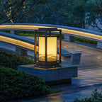 Black Cage Design Solar Lamp for Outdoor Post Illumination
