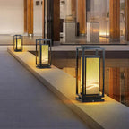 Black Cage Design Solar Lamp for Outdoor Post Illumination