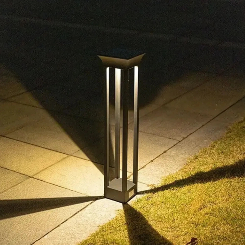 Square Frame Solar Bollard Light with Dusk Sensor
