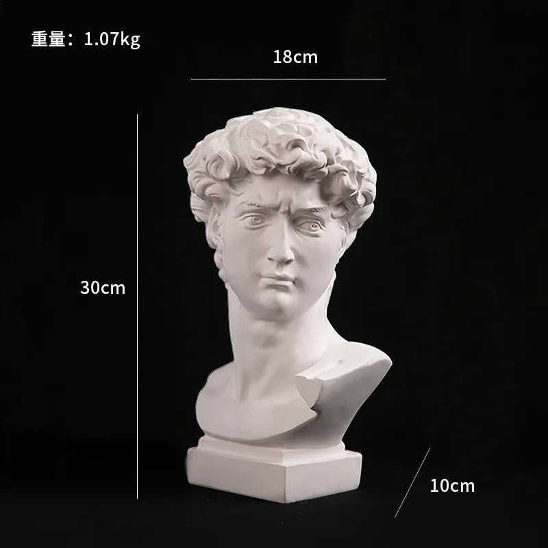 Handmade Resin Bust Art Sculpture with Detailed Design for Living Room