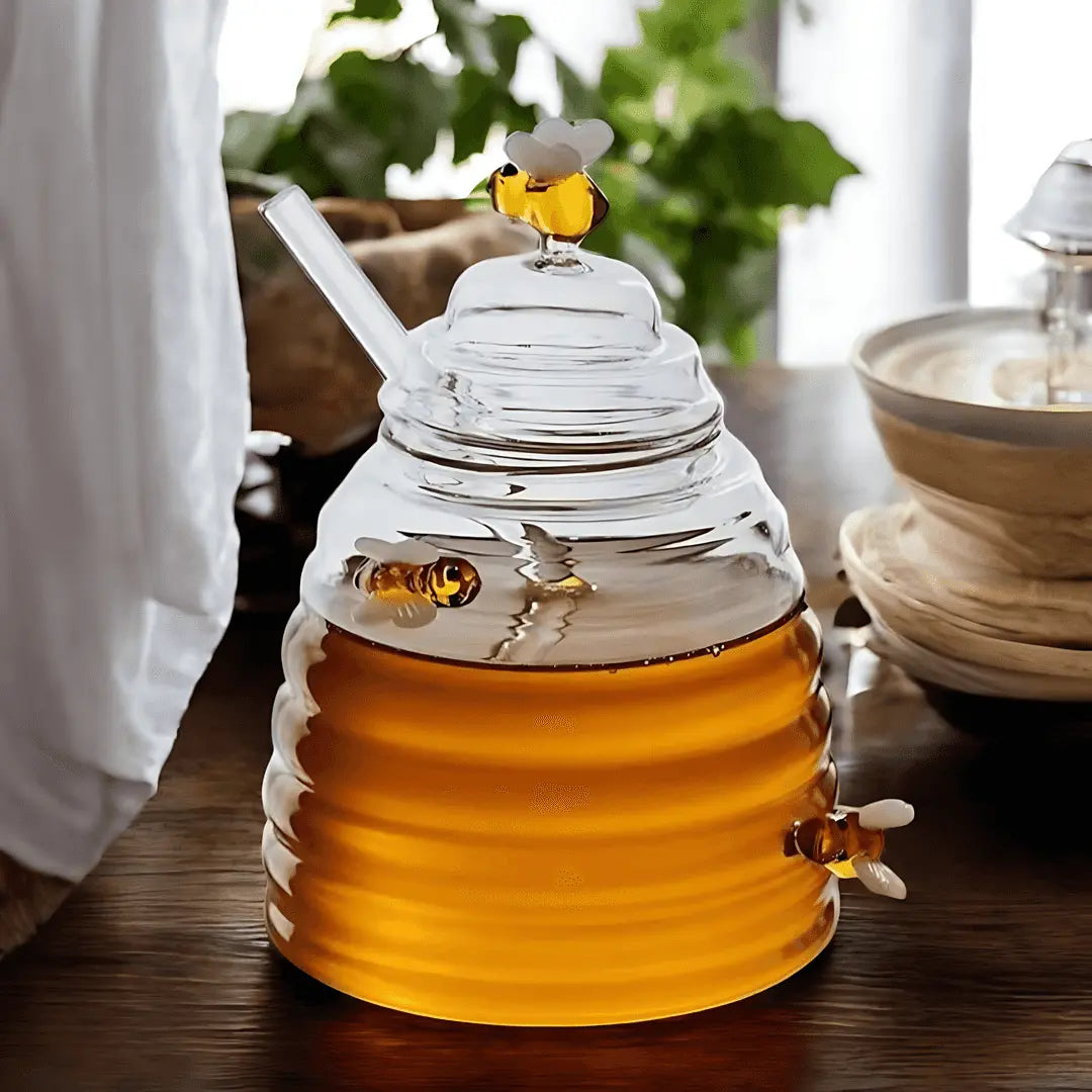 Nature's Touch Honey Container with Glass Dipper